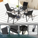 Outsunny 5 PCs Garden Furniture Set, Round Table And Stackable Chairs, Grey
