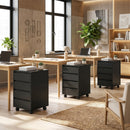HOMCOM Mobile Vertical Filing Cabinet with 4 Drawers for Home Office, Black