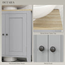 kleankin Bathroom Pedestal Under Sink Cabinet with Adjustable Shelf, Grey
