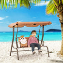 Outsunny 2 Seater Children's  Garden Swing Seat Monkey Pattern - Brown