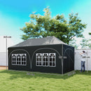 Outsunny 3 X 6m Pop Up Gazebo With Sides, Peak Top Garden Party Tent Marquee