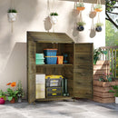 Outsunny Wooden Garden Storage Shed W/Double Doors And Shelves, Green