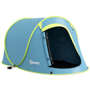 Outsunny Pop up Camping Tent for 2 Man, 2000mm Waterproof with Carry Bag