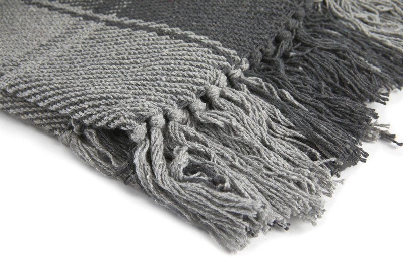 Frisco - Recycled Cotton Throw in Charcoal (90" x 100")