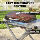Outsunny Foldable Gas BBQ Barbecue Grill With Side Table, 2.5 KW, Black