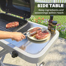 Outsunny Foldable Gas BBQ Barbecue Grill With Side Table, 2.5 KW, Black