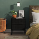 Fluted 2 Drawer Bedside in Black Ash - Ready Assembled