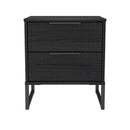 Fluted 2 Drawer Bedside in Black Ash - Ready Assembled