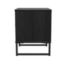 Fluted 2 Drawer Bedside in Black Ash - Ready Assembled