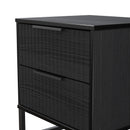 Fluted 2 Drawer Bedside in Black Ash - Ready Assembled