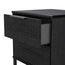 Fluted 2 Drawer Bedside in Black Ash - Ready Assembled