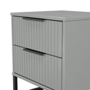 Fluted 2 Drawer Bedside in Dusk Grey - Ready Assembled