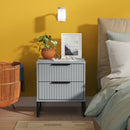 Fluted 2 Drawer Bedside in Denim Blue - Ready Assembled