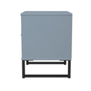 Fluted 2 Drawer Bedside in Denim Blue - Ready Assembled