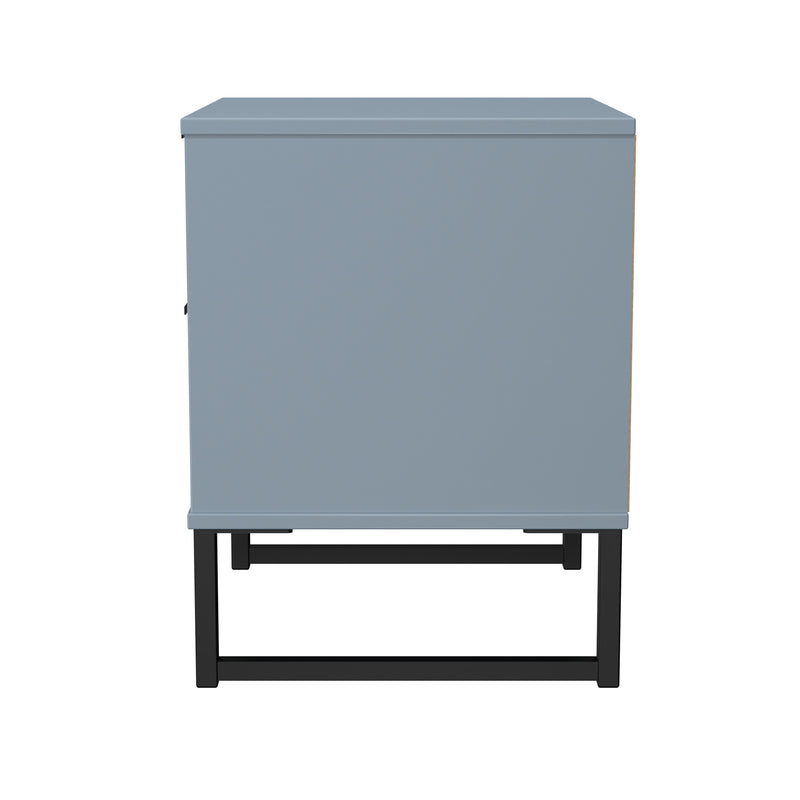 Fluted 2 Drawer Bedside in Denim Blue - Ready Assembled