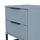 Fluted 2 Drawer Bedside in Denim Blue - Ready Assembled