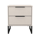 Fluted 2 Drawer Bedside in Kashmir Matt - Ready Assembled