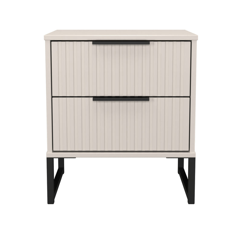 Fluted 2 Drawer Bedside in Kashmir Matt - Ready Assembled
