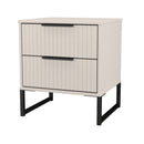 Fluted 2 Drawer Bedside in Kashmir Matt - Ready Assembled