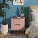 Fluted 2 Drawer Bedside in Kobe Pink - Ready Assembled