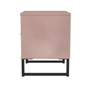 Fluted 2 Drawer Bedside in Kobe Pink - Ready Assembled