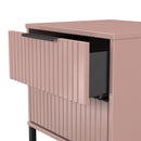Fluted 2 Drawer Bedside in Kobe Pink - Ready Assembled
