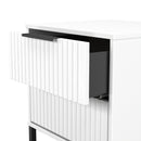 Fluted 2 Drawer Bedside in White Matt - Ready Assembled