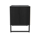 Fluted 2 Drawer Side Table in Black Ash - Ready Assembled