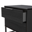Fluted 2 Drawer Side Table in Black Ash - Ready Assembled