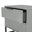 Fluted 2 Drawer Side Table in Dusk Grey - Ready Assembled