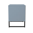 Fluted 2 Drawer Side Table in Denim Blue - Ready Assembled