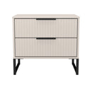 Fluted 2 Drawer Side Table in Kashmir Matt - Ready Assembled
