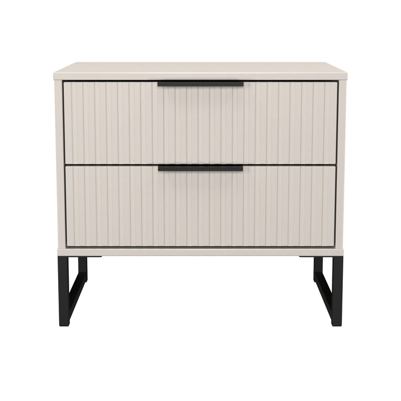 Fluted 2 Drawer Side Table in Kashmir Matt - Ready Assembled
