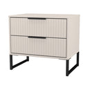 Fluted 2 Drawer Side Table in Kashmir Matt - Ready Assembled
