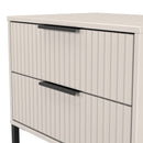 Fluted 2 Drawer Side Table in Kashmir Matt - Ready Assembled