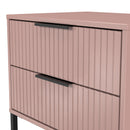 Fluted 2 Drawer Side Table in Kobe Pink - Ready Assembled