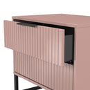 Fluted 2 Drawer Side Table in Kobe Pink - Ready Assembled