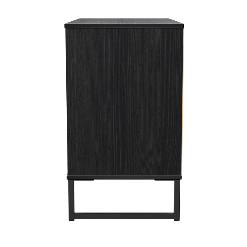 Fluted 3 Drawer Chest in Black Ash - Ready Assembled