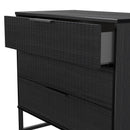 Fluted 3 Drawer Chest in Black Ash - Ready Assembled