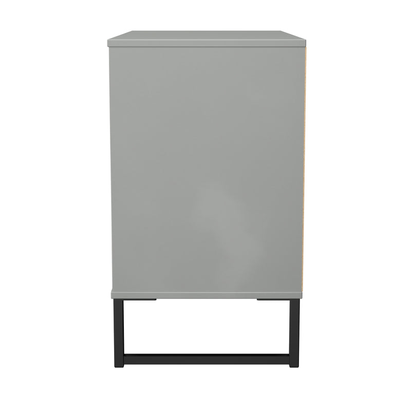 Fluted 3 Drawer Chest in Dusk Grey - Ready Assembled
