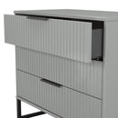 Fluted 3 Drawer Chest in Dusk Grey - Ready Assembled