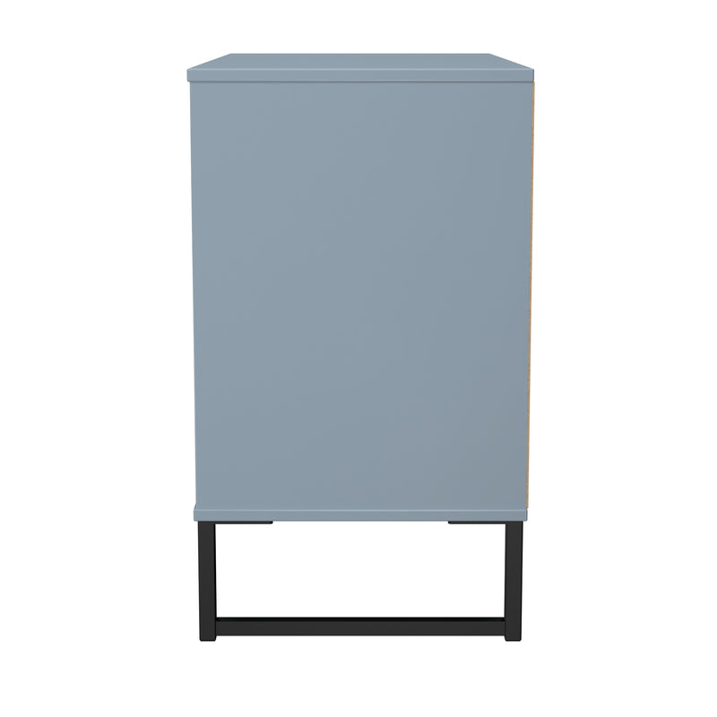 Fluted 3 Drawer Chest in Denim Blue - Ready Assembled