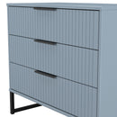 Fluted 3 Drawer Chest in Denim Blue - Ready Assembled