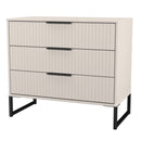 Fluted 3 Drawer Chest in Kashmir Matt - Ready Assembled