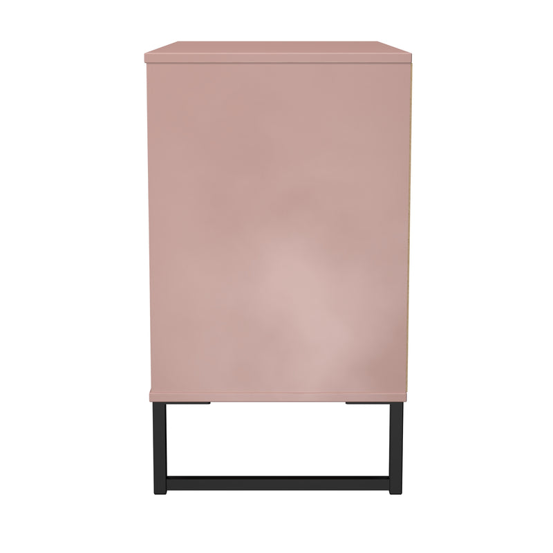 Fluted 3 Drawer Chest in Kobe Pink - Ready Assembled