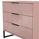 Fluted 3 Drawer Chest in Kobe Pink - Ready Assembled