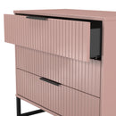 Fluted 3 Drawer Chest in Kobe Pink - Ready Assembled