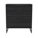 Fluted 4 Drawer Chest in Black Ash - Ready Assembled