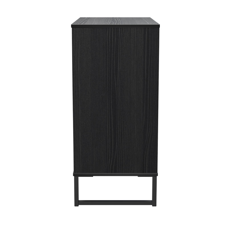 Fluted 4 Drawer Chest in Black Ash - Ready Assembled