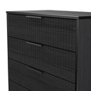 Fluted 4 Drawer Chest in Black Ash - Ready Assembled